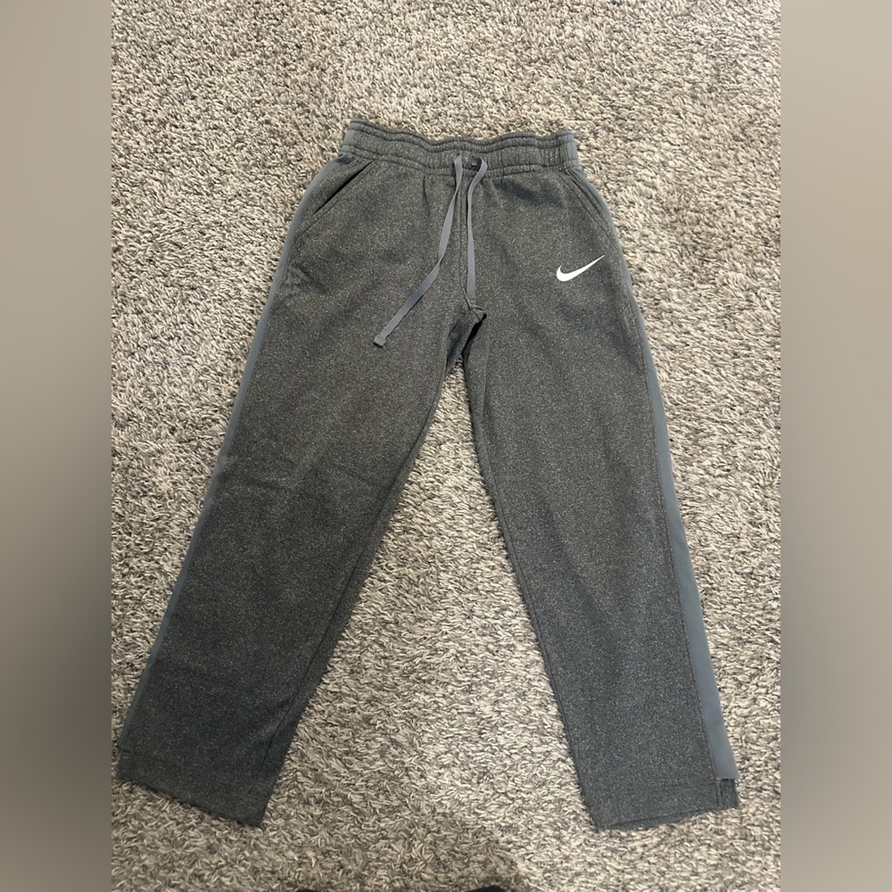 Nike Kids Dark Gray Sweat Joggers with White Swoosh